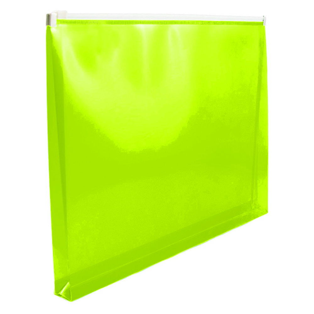 Lime Green Letter Booklet Plastic Envelopes (9 3/4 x 13) with Zip Closure