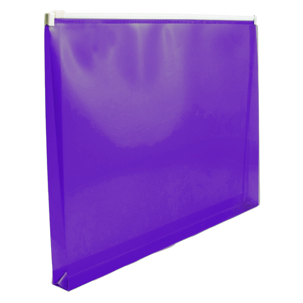Purple Letter Booklet Plastic Envelopes (9 3/4 x 13) with Zip Closure