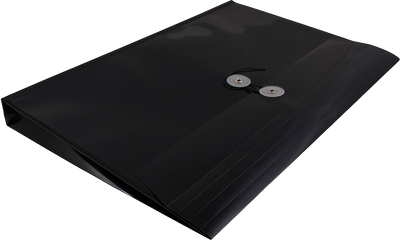 Black Legal Open End Plastic Envelopes (9 3/4 x 14 1/2) with Button & String