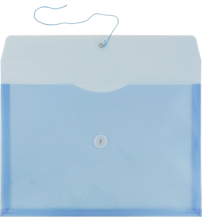 Blue Legal Open End Plastic Envelopes (9 3/4 x 14 1/2) with Button & String