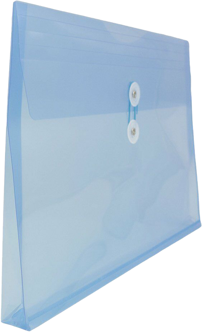 Blue Legal Open End Plastic Envelopes (9 3/4 x 14 1/2) with Button & String