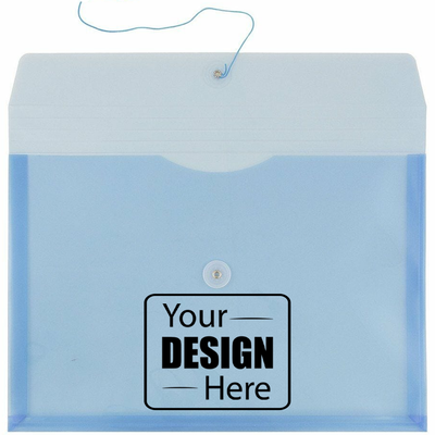 Blue Legal Open End Plastic Envelopes (9 3/4 x 14 1/2) with Button & String