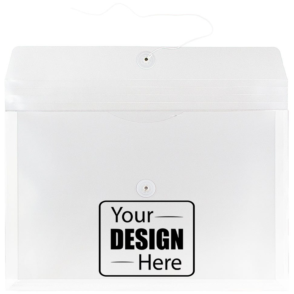 Clear Legal Booklet Plastic Envelopes (9 3/4 x 14 1/2) with Button & String
