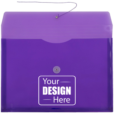 Purple Legal Booklet Plastic Envelopes (9 3/4 x 14 1/2) with Button & String