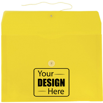 Yellow Legal Open End Plastic Envelopes (9 3/4 x 14 1/2) with Button & String