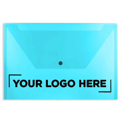 Blue Legal Booklet Plastic Envelopes (9 3/4 x 14 1/2) with Snap Closure