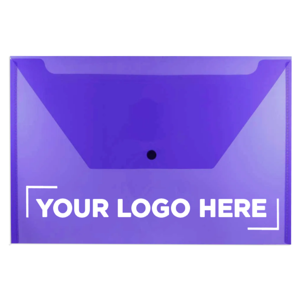 Purple Legal Booklet Plastic Envelopes (9 3/4 x 14 1/2) with Snap Closure