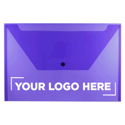 Purple Legal Booklet Plastic Envelopes (9 3/4 x 14 1/2) with Snap Closure