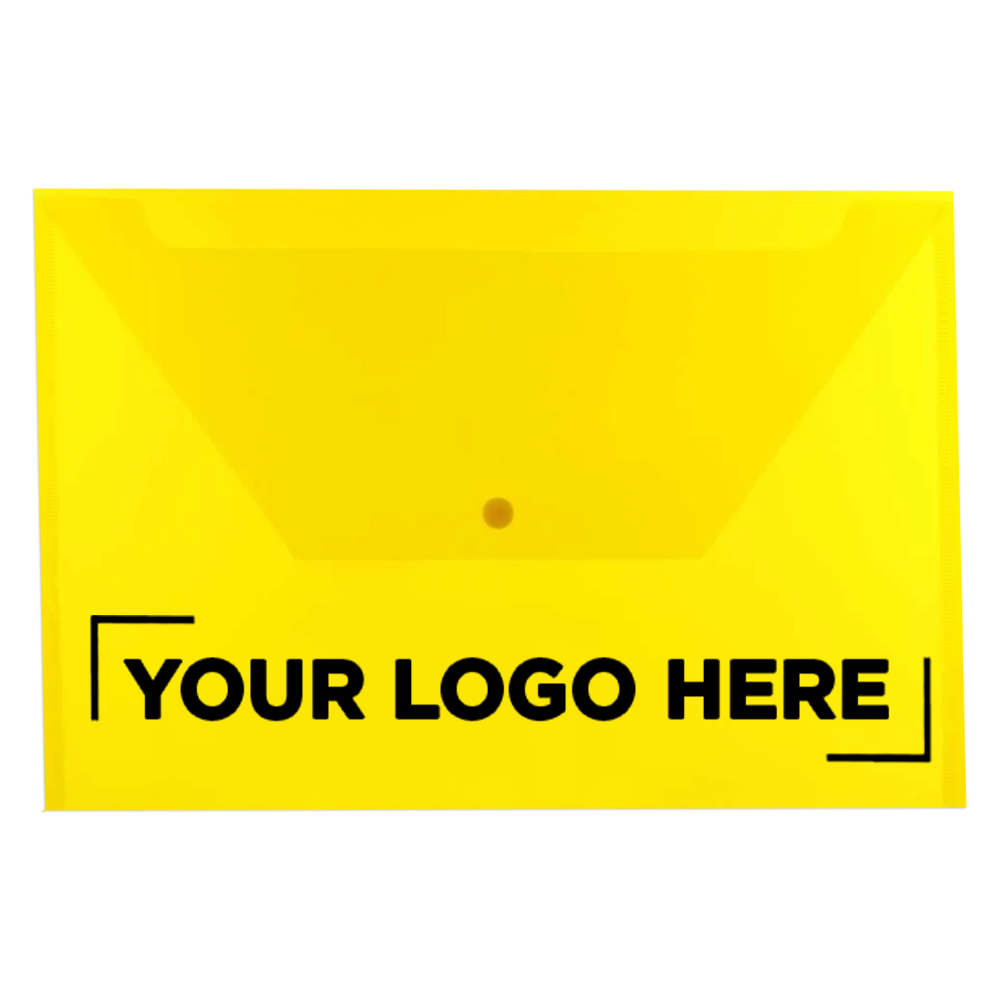 Yellow Legal Booklet Plastic Envelopes (9 3/4 x 14 1/2) with Snap Closure