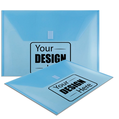 Blue Legal Booklet Plastic Envelopes (9 3/4 x 14 1/2) with Hook and Loop Closure