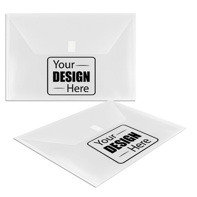 Clear Legal Booklet Plastic Envelopes (9 3/4 x 14 1/2) with Hook and Loop Closure