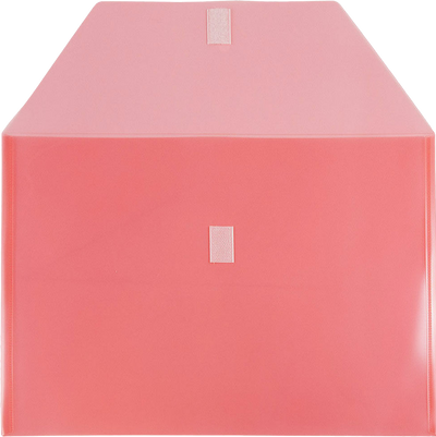Red Legal Booklet Plastic Envelopes (9 3/4 x 14 1/2) with Hook and Loop Closure