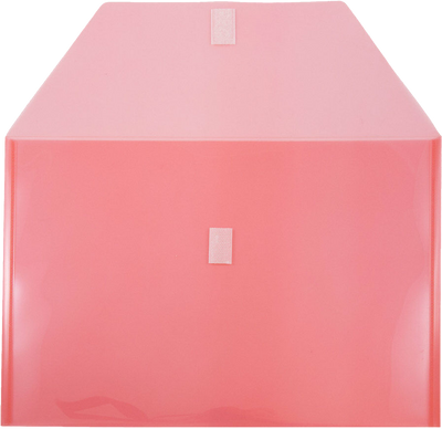 Red Legal Booklet Plastic Envelopes (9 3/4 x 14 1/2) with Hook and Loop Closure