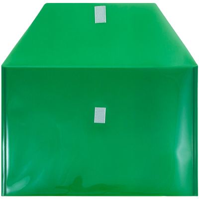 Green Legal Booklet Plastic Envelopes (9 3/4 x 14 1/2) with Hook and Loop Closure