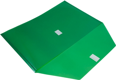Green Legal Booklet Plastic Envelopes (9 3/4 x 14 1/2) with Hook and Loop Closure