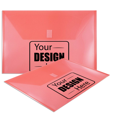 Red Legal Booklet Plastic Envelopes (9 3/4 x 14 1/2) with Hook and Loop Closure