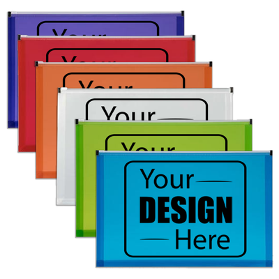 Assorted Legal Booklet Plastic Envelopes (9 3/4 x 14 1/2) with Zip Closure - 6 Pack