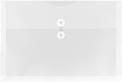 Clear Legal Booklet Plastic Envelopes (9 3/4 x 14 1/2) with Button & String