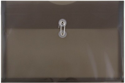 Smoke Gray Legal Open End Plastic Envelopes (9 3/4 x 14 1/2) with Button & String