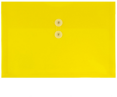 Yellow Legal Open End Plastic Envelopes (9 3/4 x 14 1/2) with Button & String