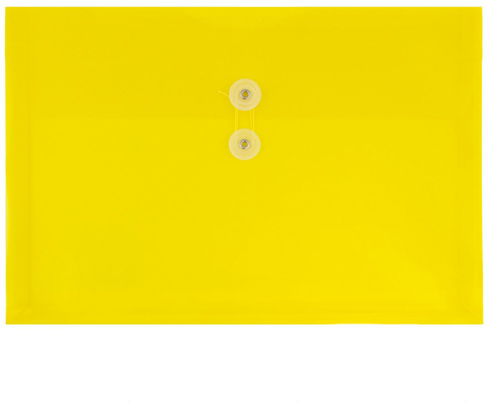 Yellow Legal Open End Plastic Envelopes (9 3/4 x 14 1/2) with Button & String