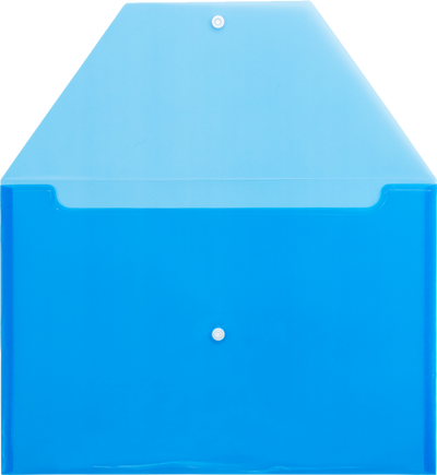 Blue Legal Booklet Plastic Envelopes (9 3/4 x 14 1/2) with Snap Closure