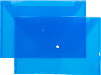 Blue Legal Booklet Plastic Envelopes (9 3/4 x 14 1/2) with Snap Closure