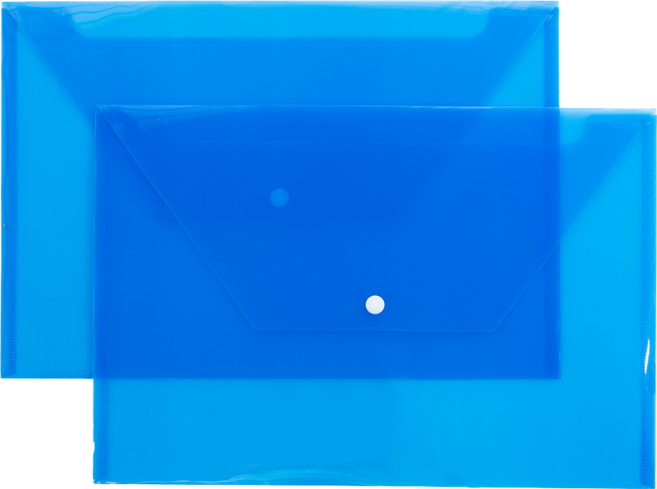 Blue Legal Booklet Plastic Envelopes (9 3/4 x 14 1/2) with Snap Closure