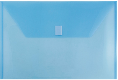Blue Legal Booklet Plastic Envelopes (9 3/4 x 14 1/2) with Hook and Loop Closure