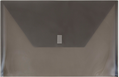 Smoke Gray Legal Booklet Plastic Envelopes (9 3/4 x 14 1/2) with Hook and Loop Closure