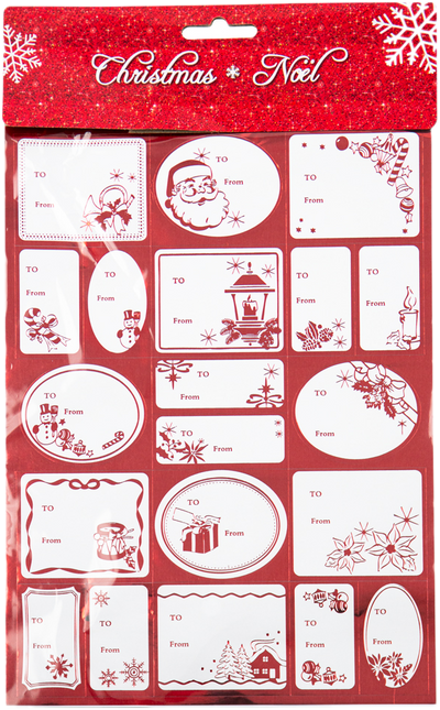 Red Foil Christmas To/From Mini Stickers