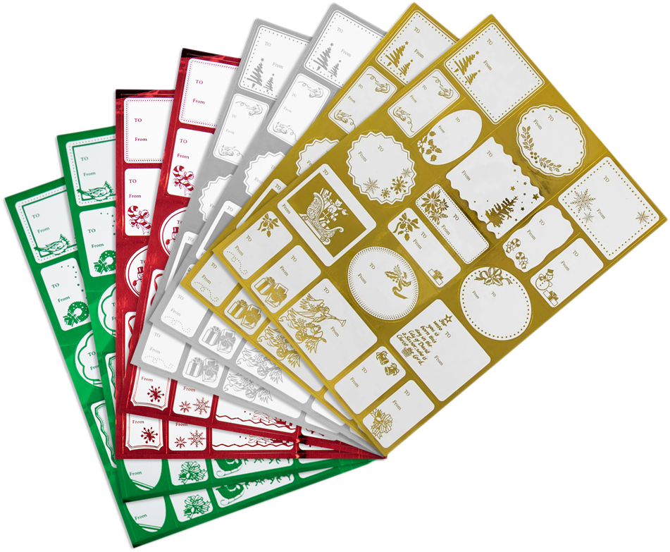 Christmas To/From  Assorted Size Mini Stickers - 4 Packs of 40