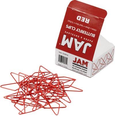 Red Butterfly Clips - 15 Pack