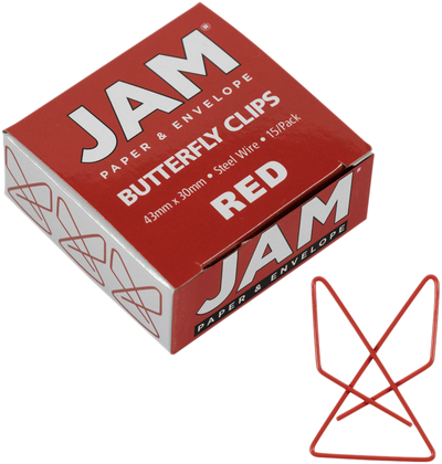 Red Butterfly Clips - 15 Pack