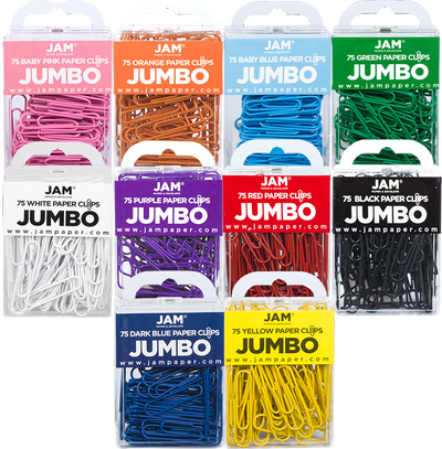 Assorted Jumbo 2 Inch Paper Clips - 10 Packs of 75