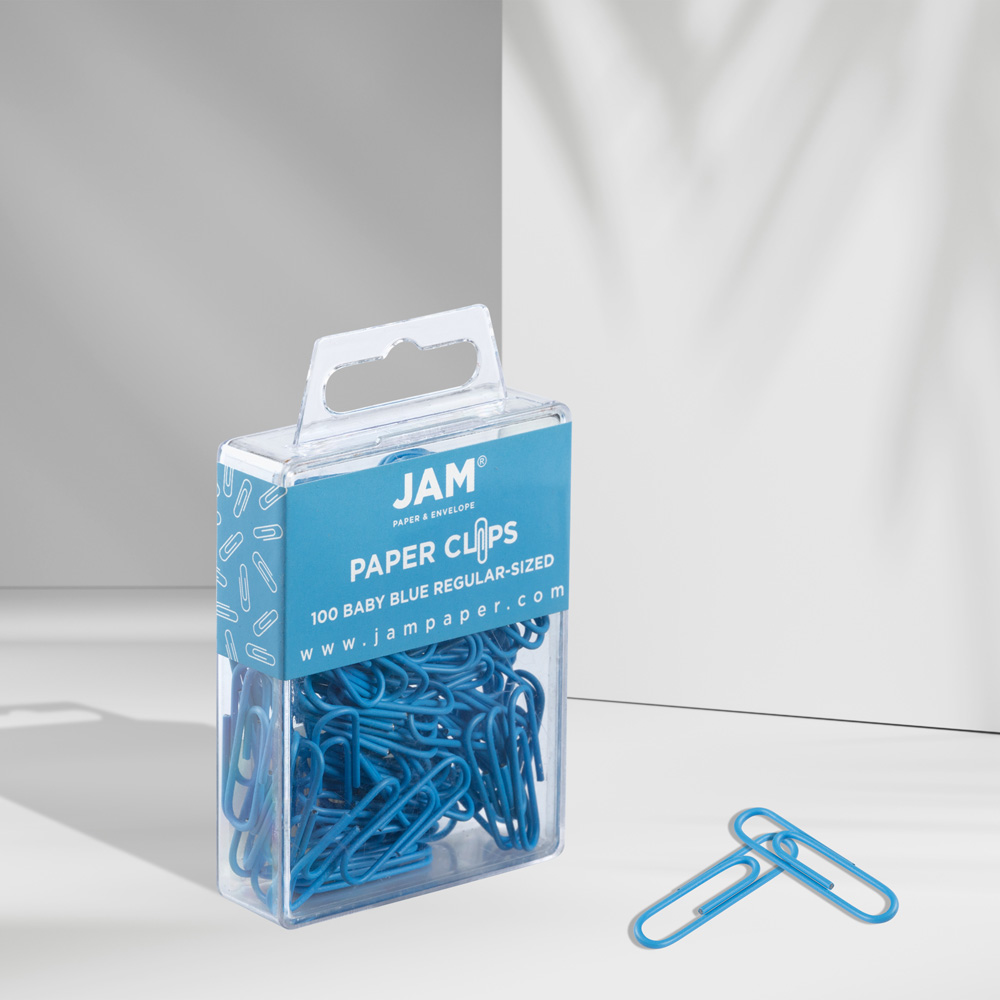 Baby Blue Standard Paper Clips - 100 Pack
