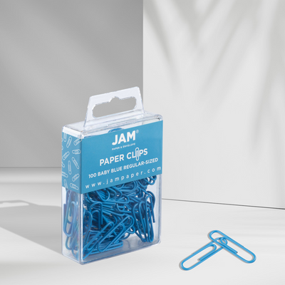 Baby Blue Standard Paper Clips - 100 Pack