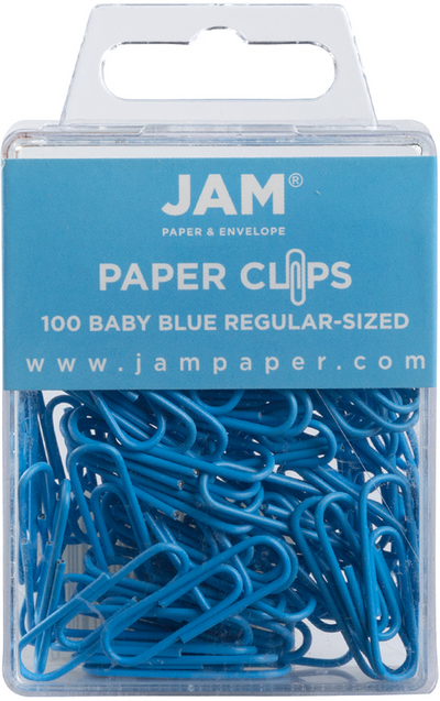 Baby Blue Standard Paper Clips - 100 Pack