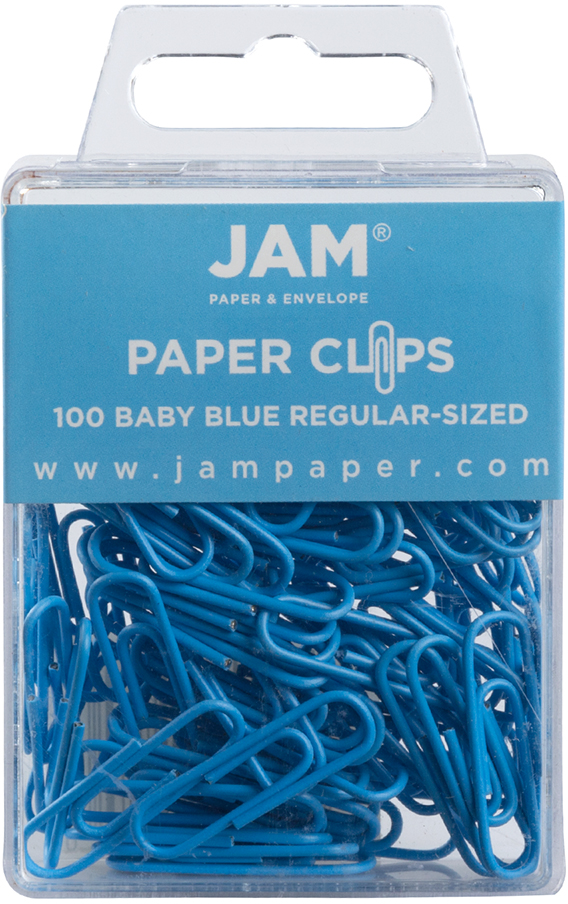 Baby Blue Standard Paper Clips - 100 Pack