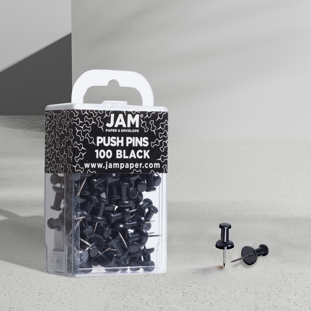 Black Pushpins - 100 Pack