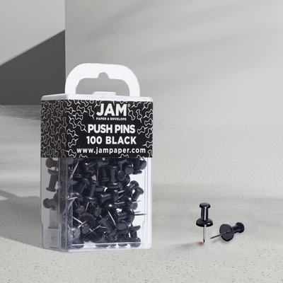 Black Pushpins - 100 Pack