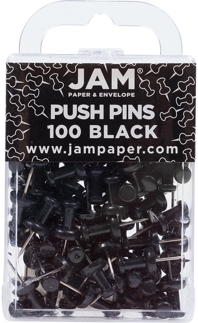 Black Pushpins - 100 Pack