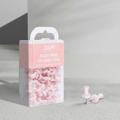 Baby Pink Pushpins - 100 Pack