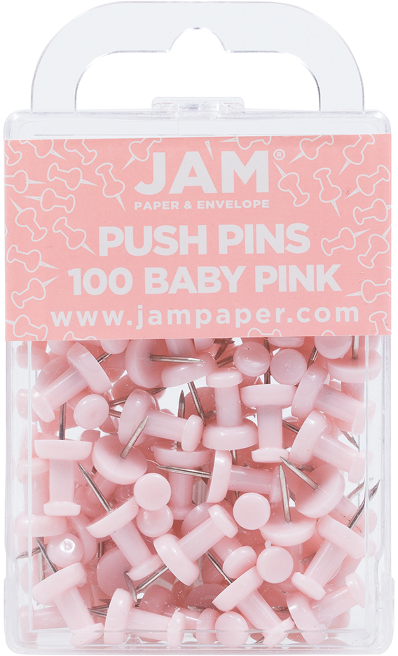 Baby Pink Pushpins - 100 Pack