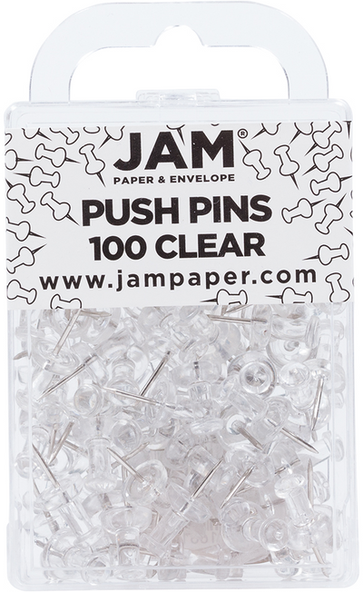 Clear Pushpins - 100 Pack