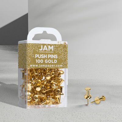 Gold Pushpins - 100 Pack