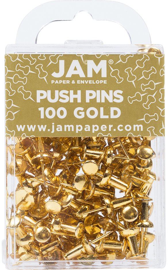 Gold Pushpins - 100 Pack