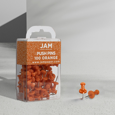 Orange Pushpins - 100 Pack