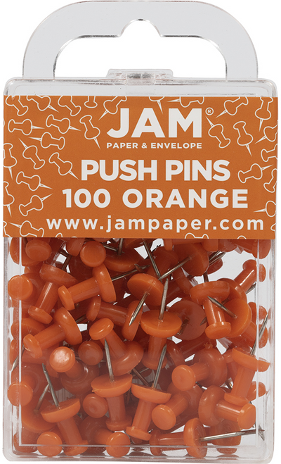 Orange Pushpins - 100 Pack