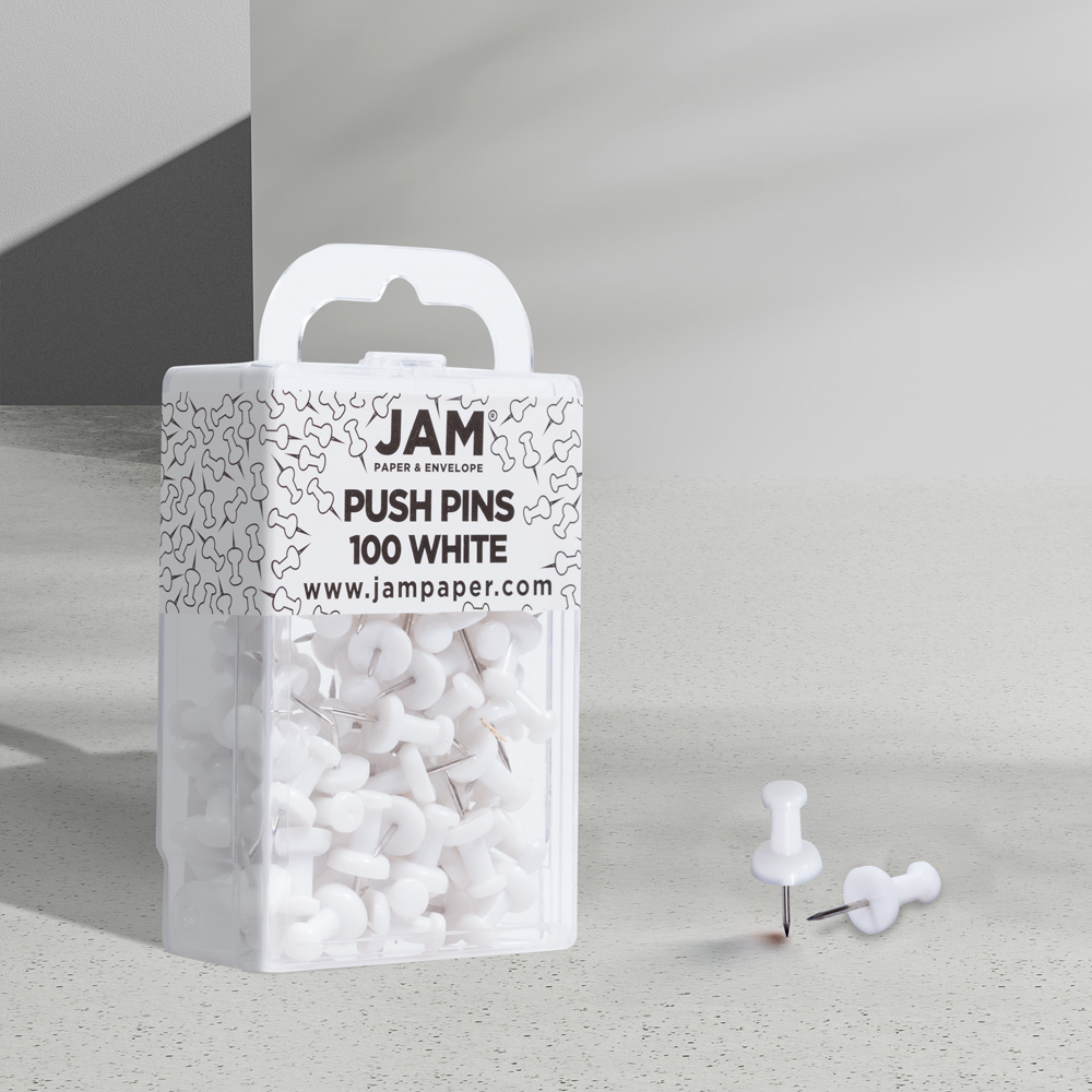White Pushpins - 100 Pack
